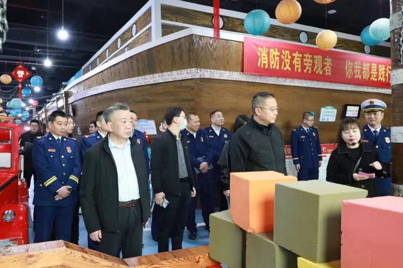孫毅軍一行實地指導應急消防科普教育基地創建工作（株洲消防供圖） 