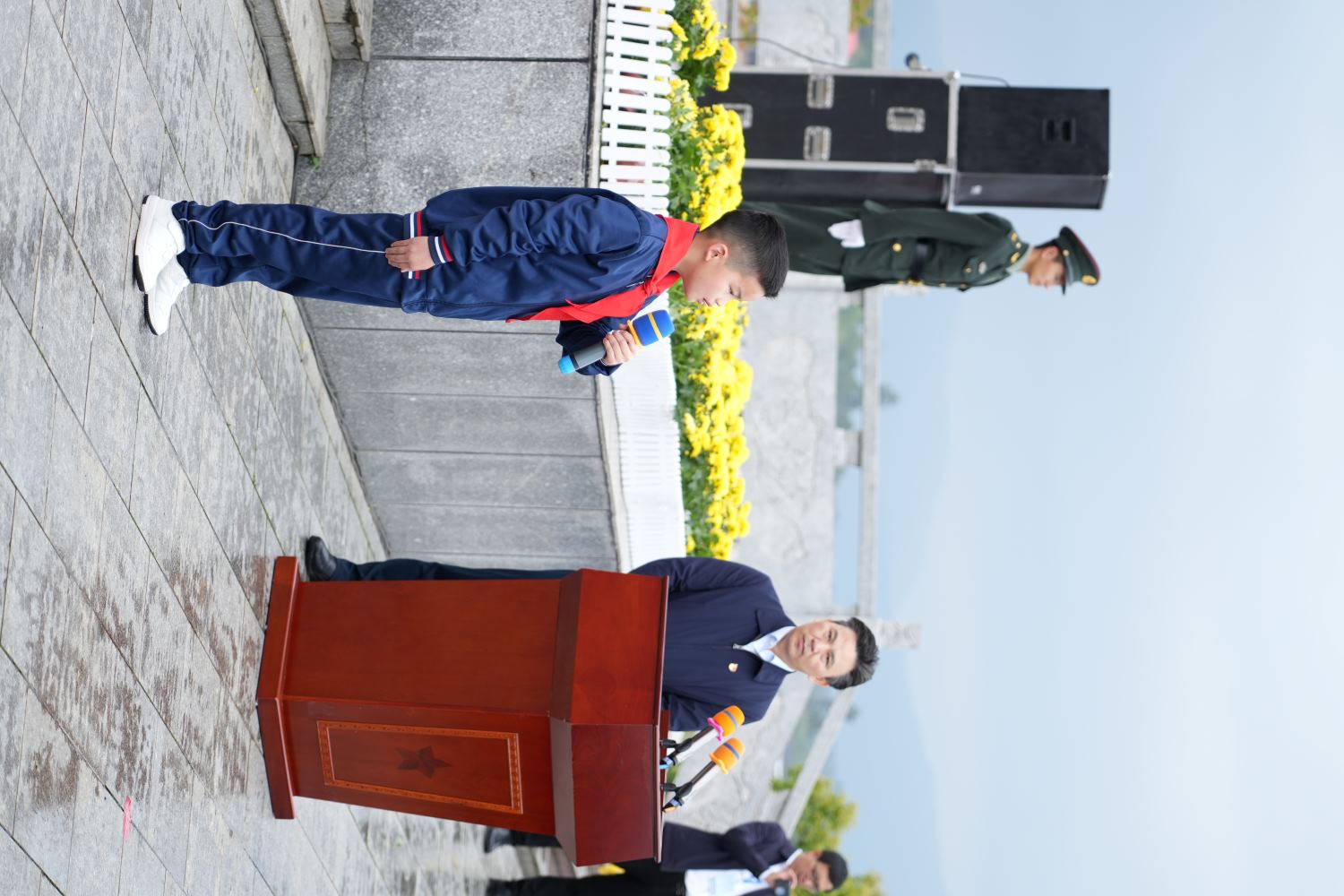 少先队员代表发言。熊方杰摄