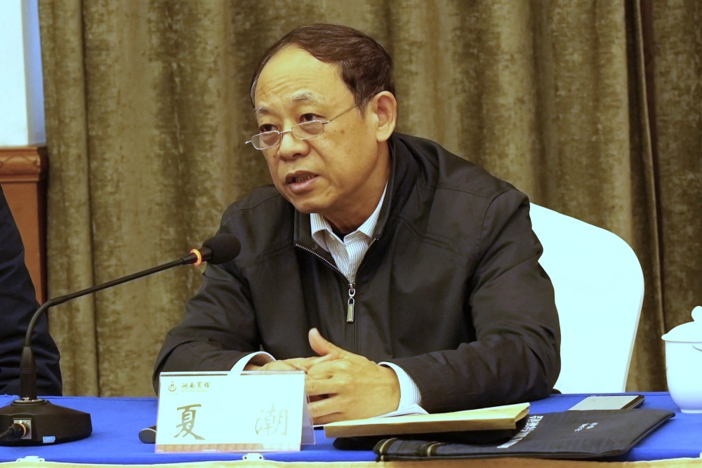 中國評協主席夏潮講話。熊方杰攝