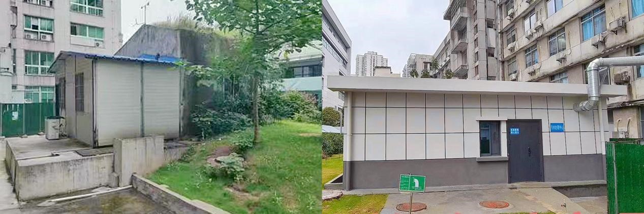長沙市第一醫院本部整改前后。單位供圖
