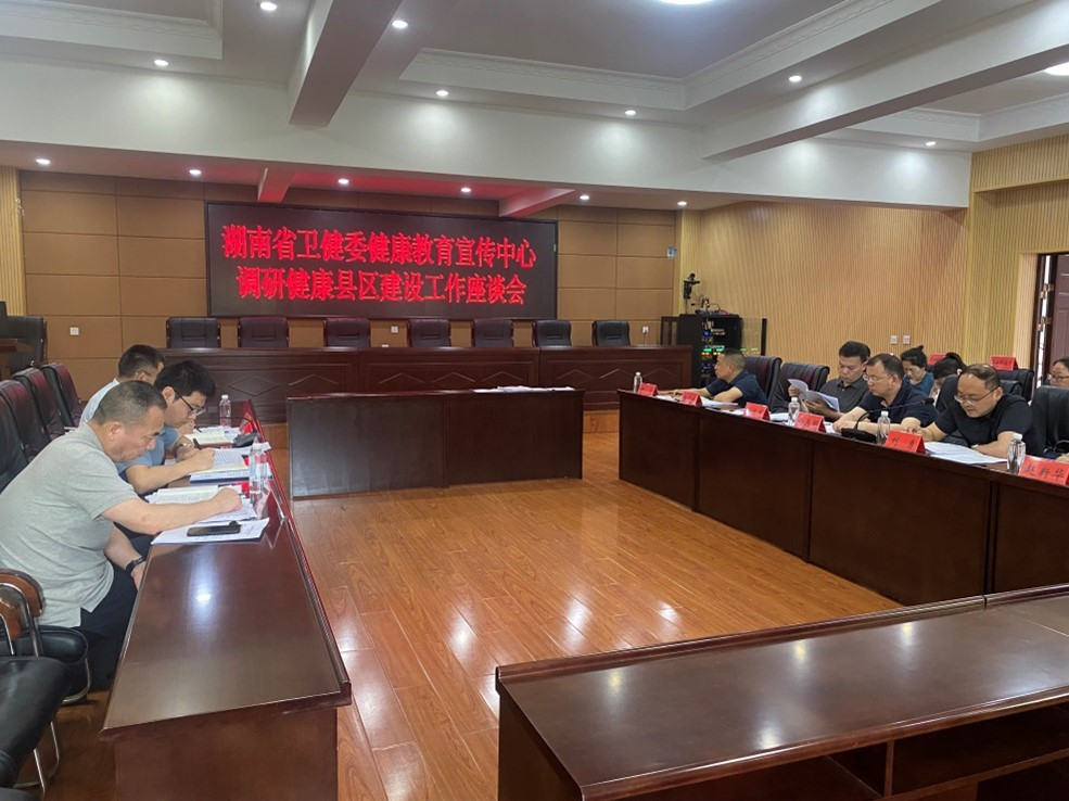 调研组在芷江侗族自治县开展健康县区建设调研座谈。单位供图