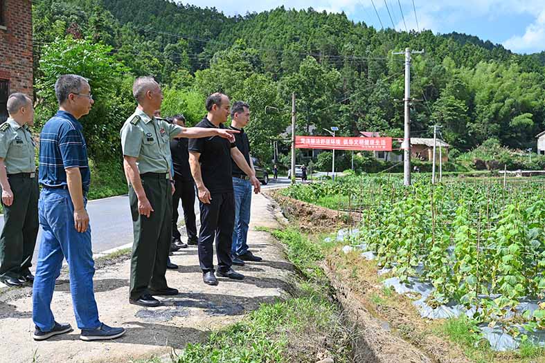 调研组察看蔬菜基地。单位供图