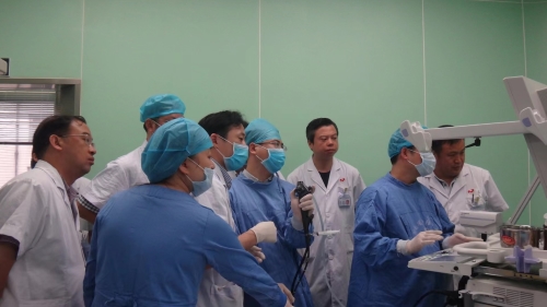 陈柏林完成湖南省肿瘤医院首例EBUS-TBNA检查。受访者供图