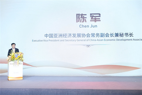 中國亞洲經濟發展協會常務副會長兼秘書長陳軍致辭。受訪單位供圖