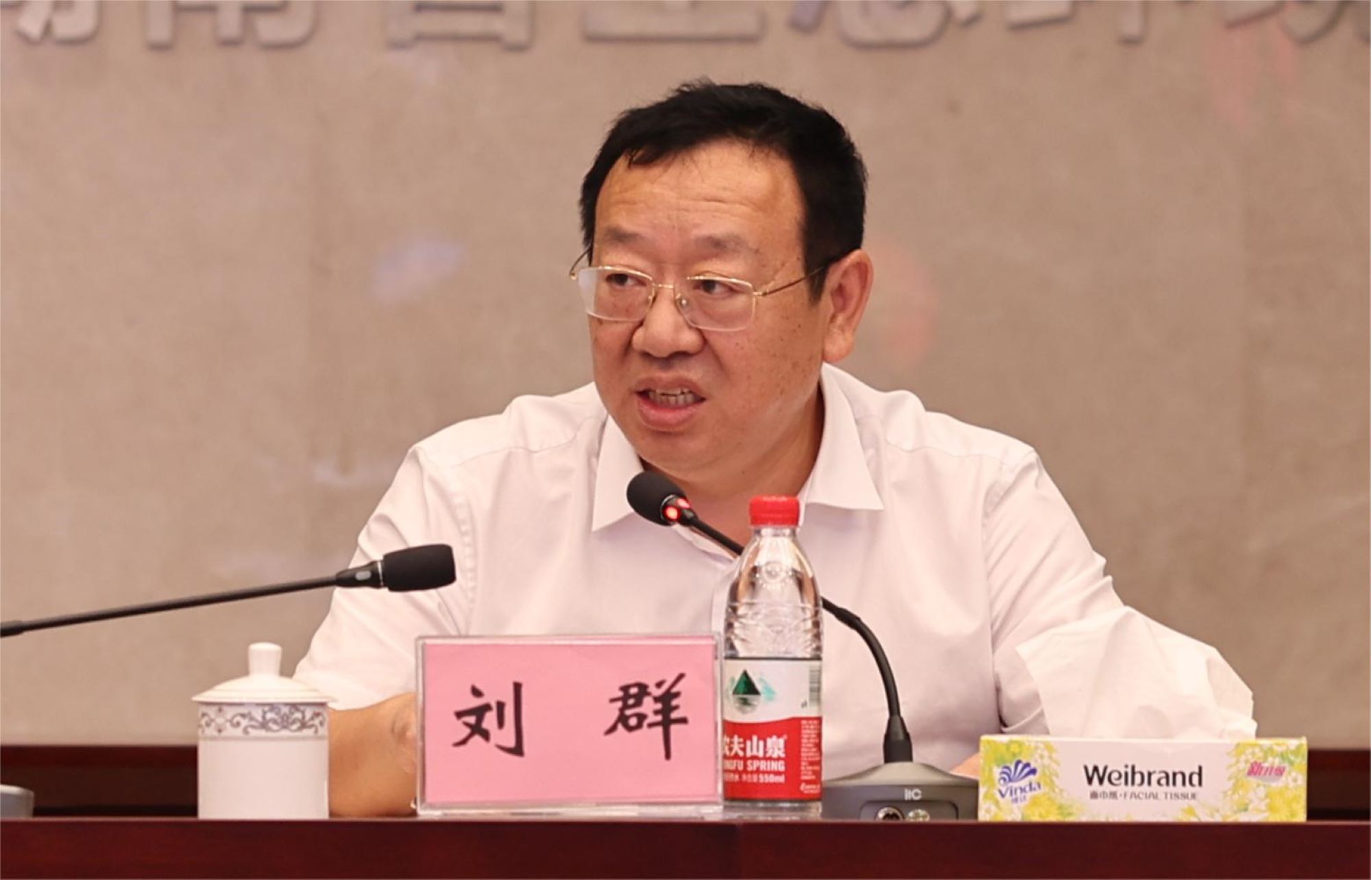 省生态环境厅党组书记、厅长刘群出席咨询会并发表讲话。单位供图