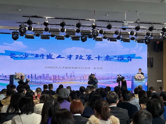长沙“研发人才政策十条”推介现场。吴茜薇摄