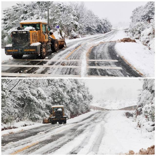 联合高云经合社采取机械设备对涉农组道路进行积雪清理。单位供图