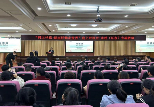 “湖南好物走世界”永州（江永）专场线上对接会开幕式现场。周佳琳摄