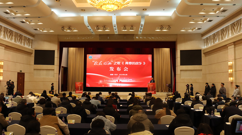 “校友回湘”之歌《青春的故乡》发布会现场。受访单位供图