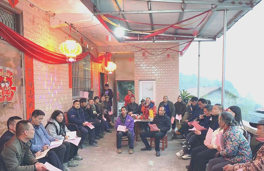 三八村桐木岗组人居环境屋场会。单位供图