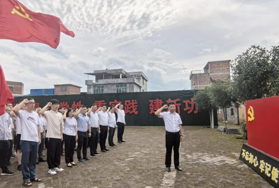 组织党员重温入党誓词。受访单位供图