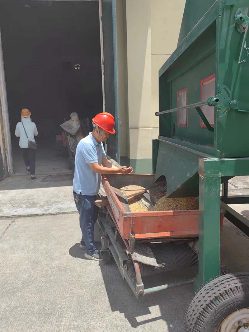 株洲直属库工作人员正在检查稻谷情况。受访单位供图