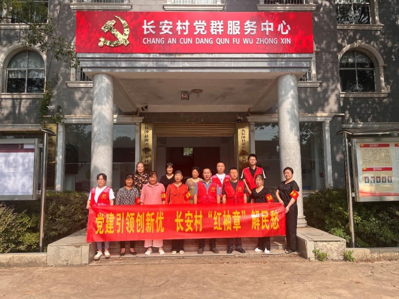 长安村两委成员和“红袖章”志愿服务队。单位供图