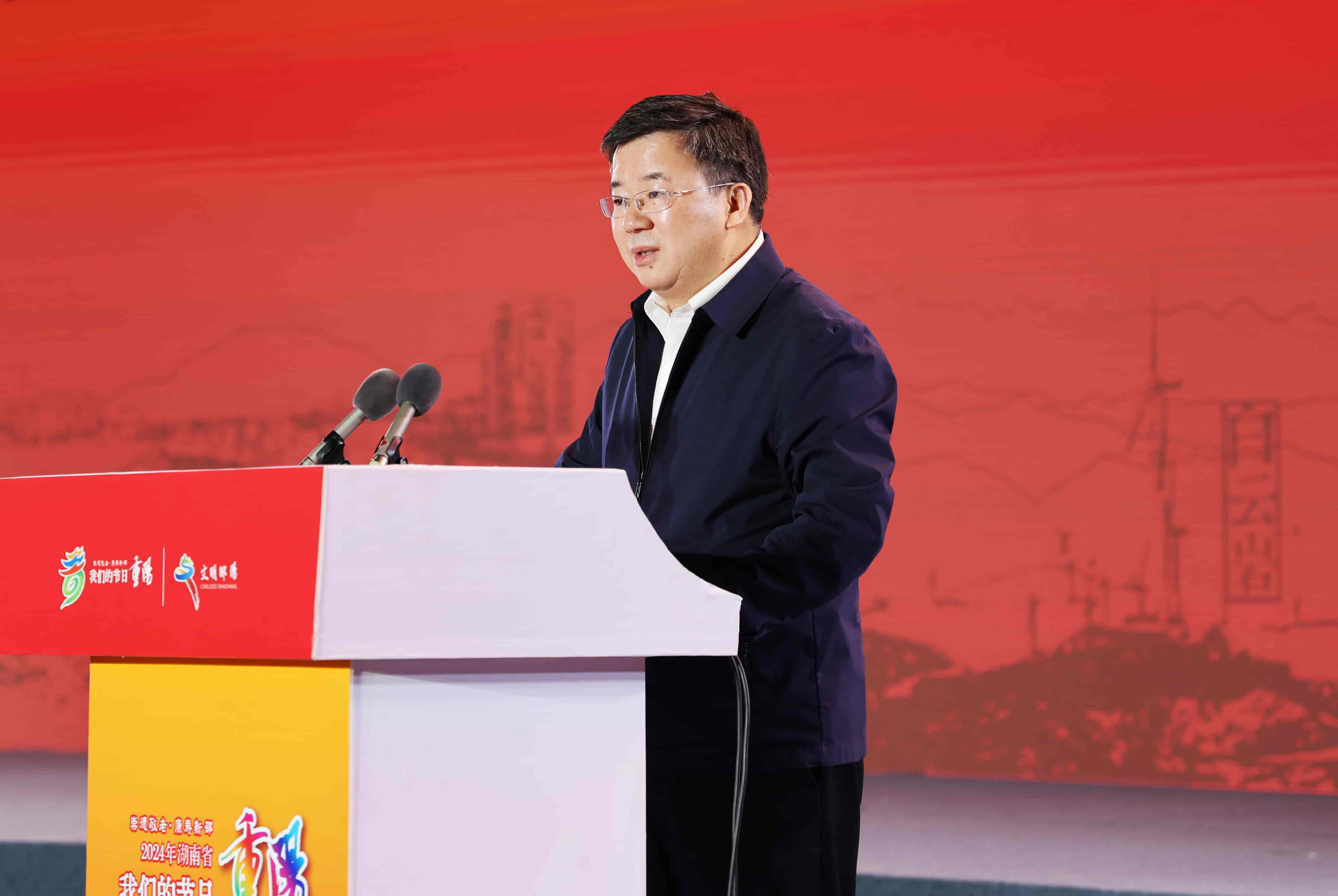 省委宣传部副部长、省文明办主任赵成新出席并宣布活动启动。（新邵县委宣传部供图）