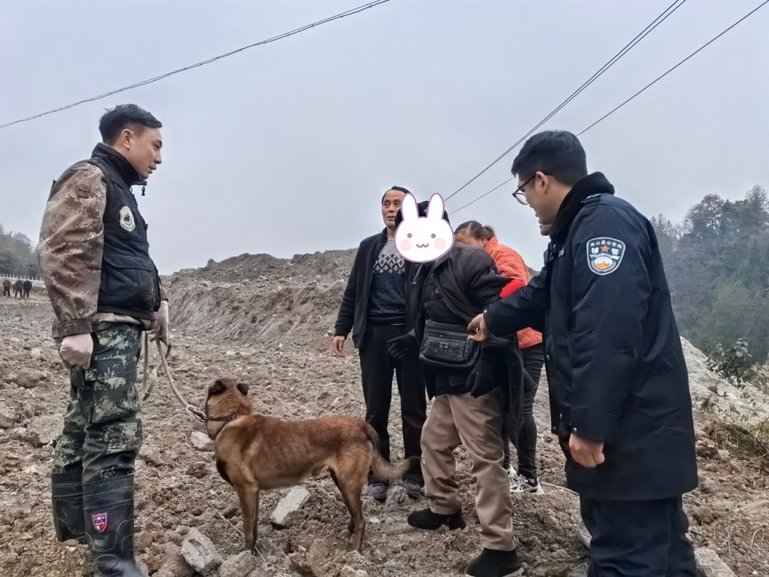 龍山公安民輔警、警犬找回走失老人（單位供圖）