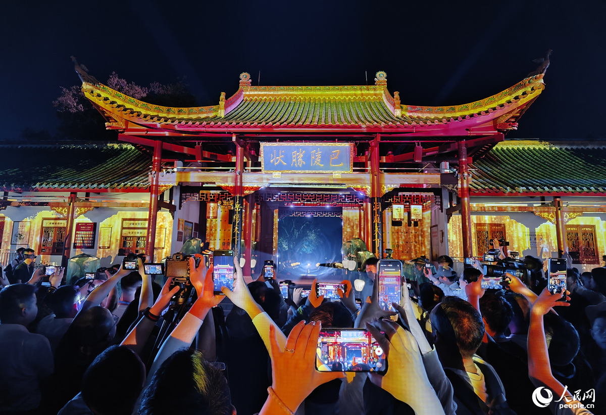 夜游岳阳楼景区。人民网记者 刘宾摄