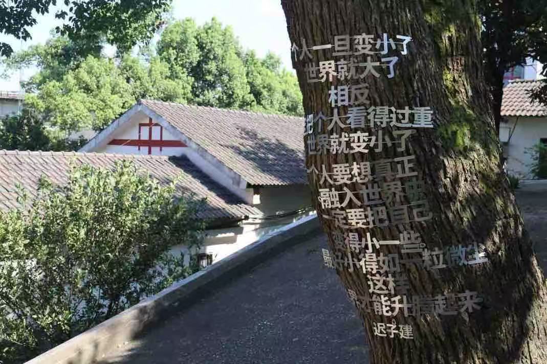 清溪村中隨處可見的文學景觀。諶與為攝