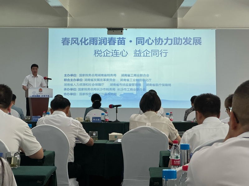 长沙市税务局党委书记、局长罗旻发言。受访单位供图