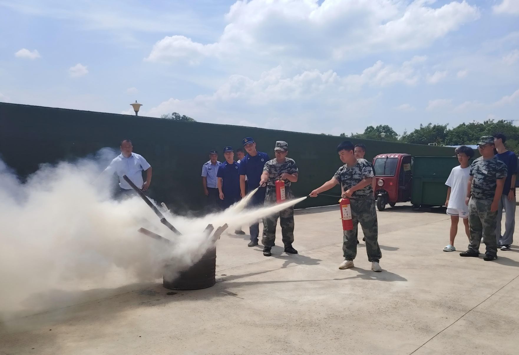 圖為消防進軍訓現場。受訪單位供圖