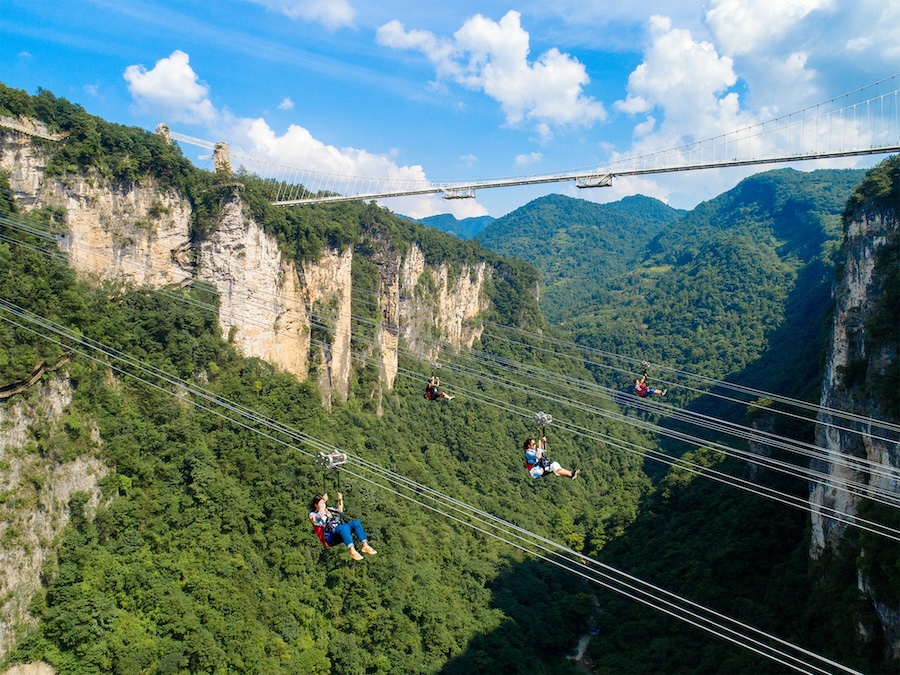 张家界大峡谷高空滑索。受访单位供图