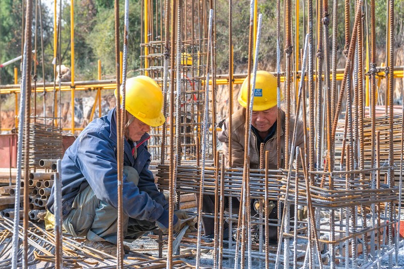 東安縣新中醫醫院施工現場。蔡小平攝