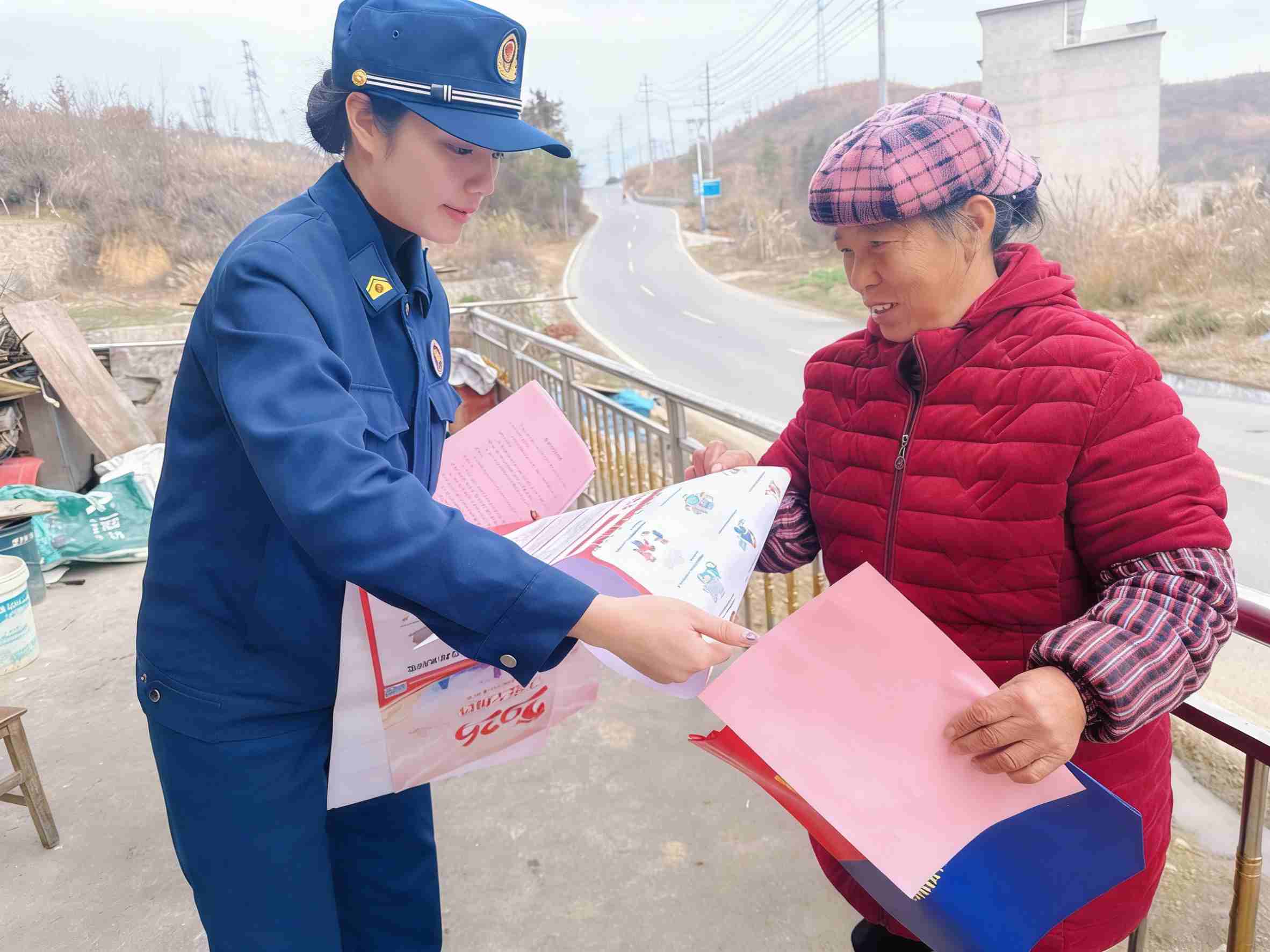 宣传服务队人员深入农村偏远地区开展敲门行动（单位供图）