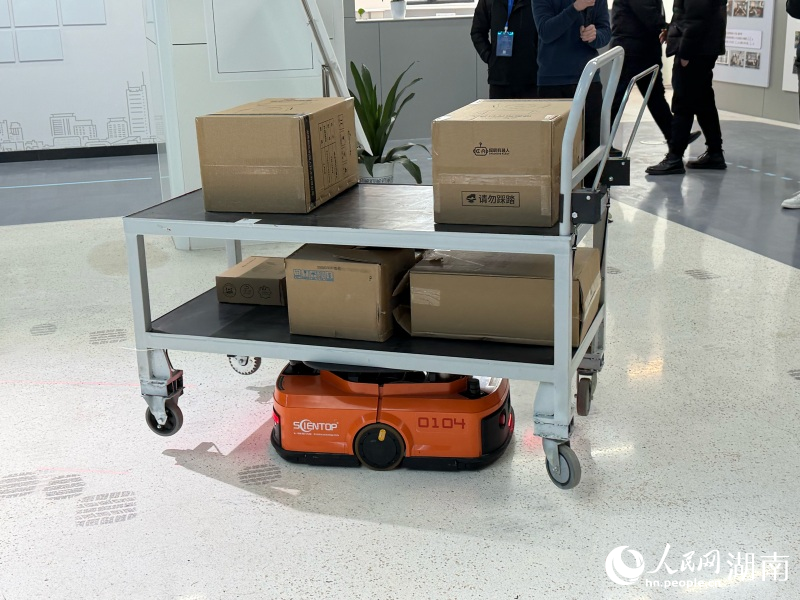 机器人搬运货物。人民网记者 林洛頫摄