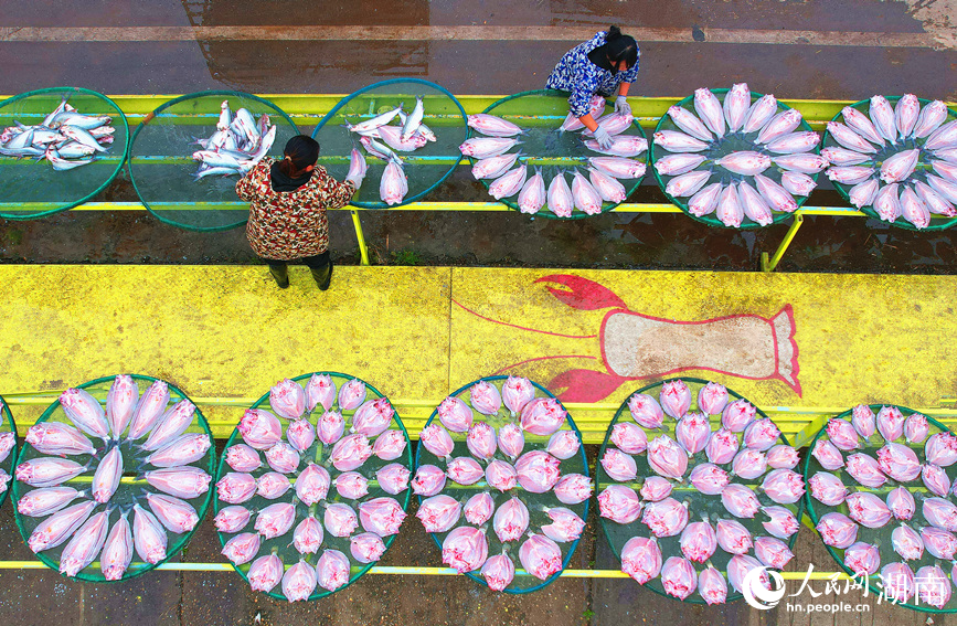 六门闸居民在晾晒风干鱼。人民网记者 刘宾摄