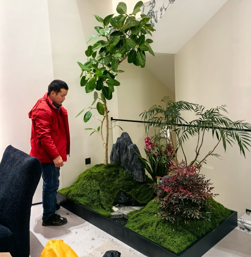 前往客户家中进行景观造型。受访单位供图