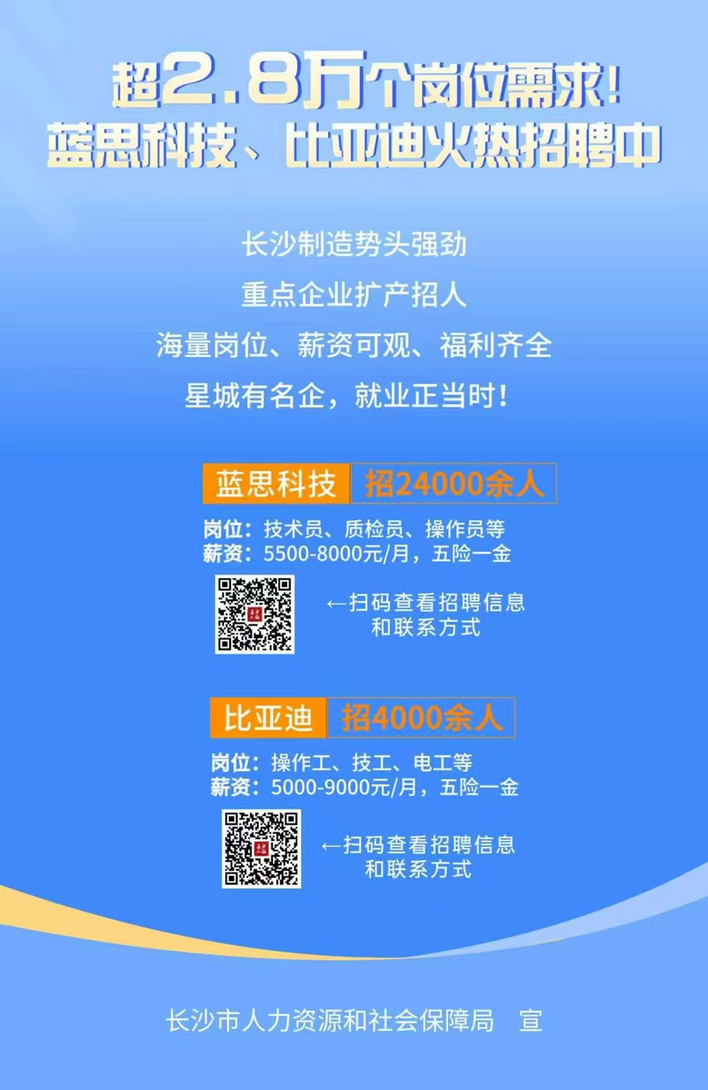 招聘宣傳海報。長沙市人社局供圖