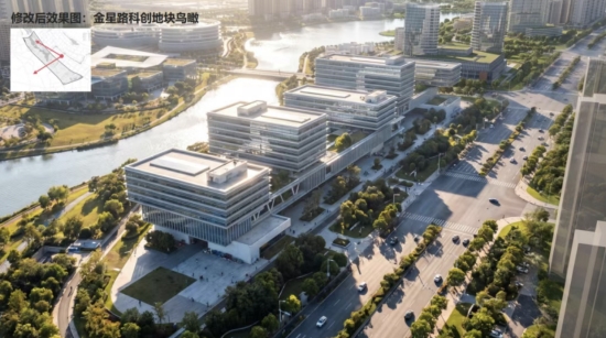 望城经开区科创示范区金星路渲染鸟瞰图。受访单位供图