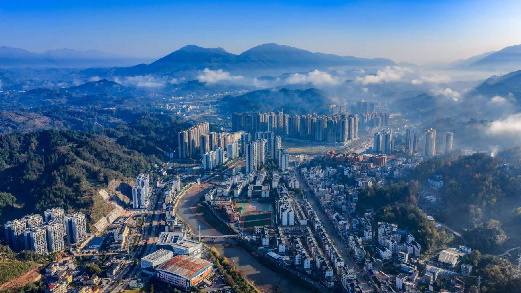 桑植縣縣城全景圖。單位供圖