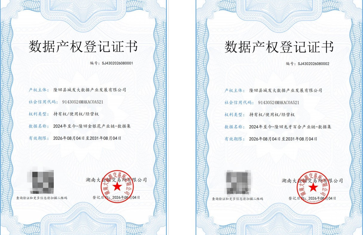 数据产权登记证书。受访单位供图
