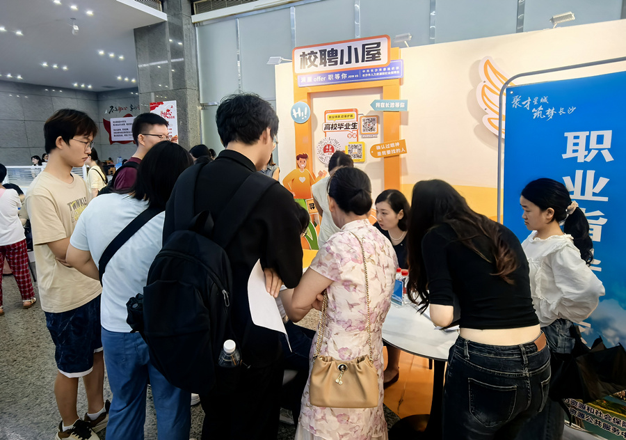 现场提供职业指导服务。长沙市人社局供图
