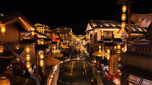 南岳里夜色。人民网记者黄卓 摄